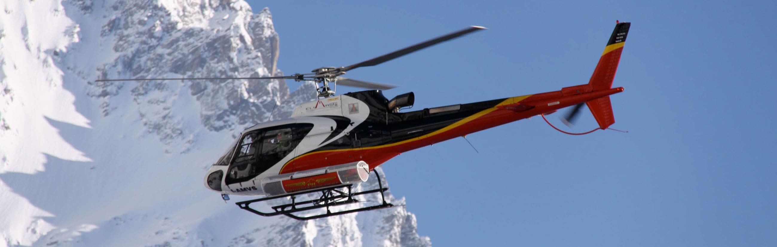 Helicopter for Hiking in the Alps