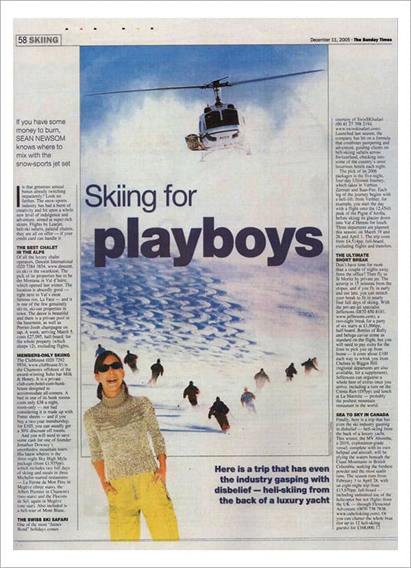 THE SUNDAY TIMES - Skiing for Playboys