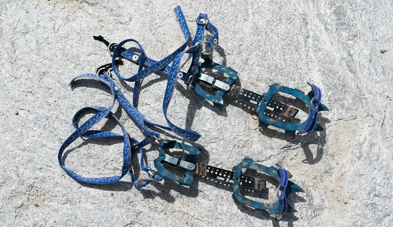 A pair of steel crampons